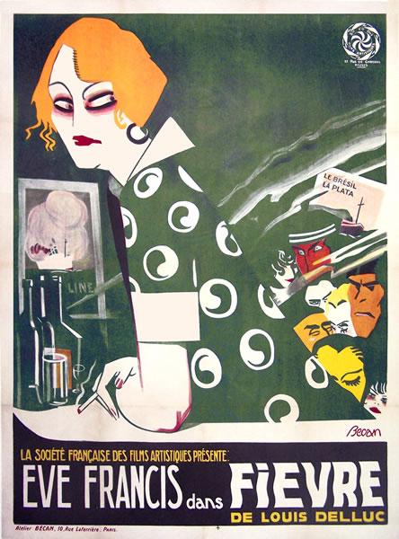 El impresionismo cinematográfico – cartel de La Fiebre (1921) – Louis Delluc
